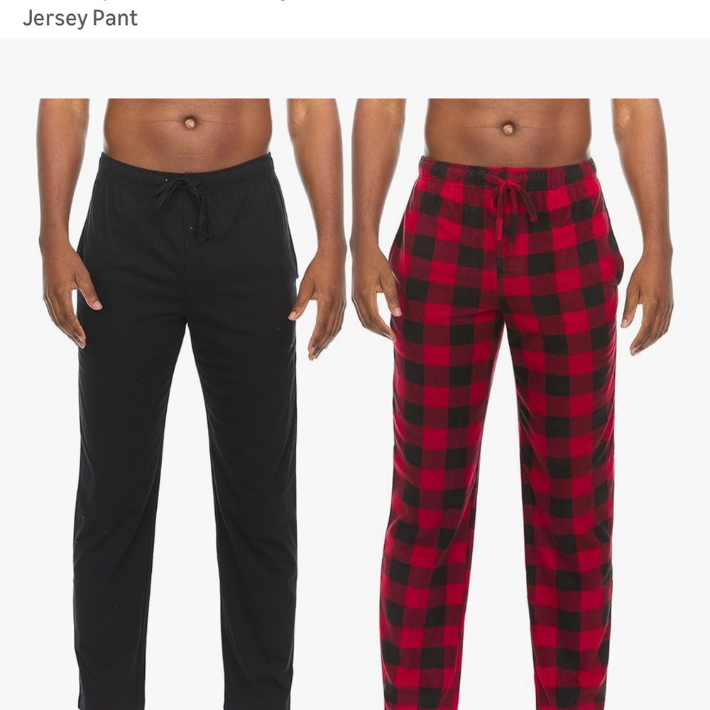 🆕 Classic Black and Red Plaid Men's Sleep Pant Set XXL